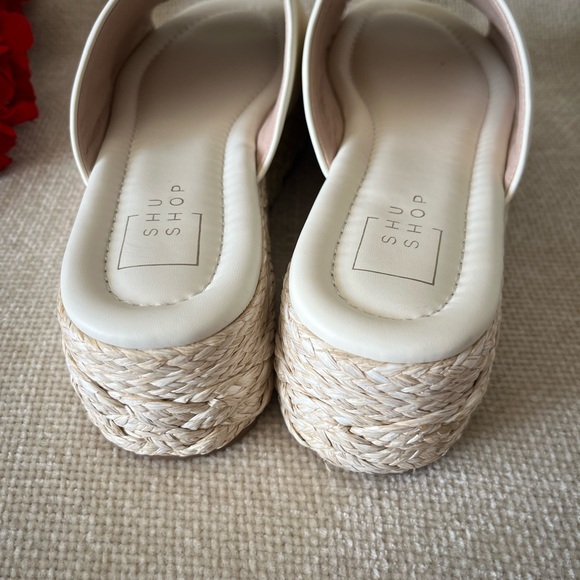 Shu Shop Beige Lizzie Slip On Wedge Espadrilles Size 8 - Picture 7 of 10